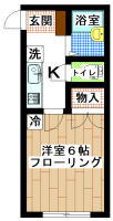 賃貸アパート　すずかけ台・長津田　1K(間取り）