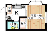 賃貸アパート　すずかけ台　1K(間取り）