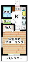 賃貸アパート　すずかけ台　1K(間取り）