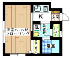 賃貸アパート　すずかけ台・南町田　1K(間取り）