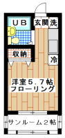 賃貸アパート　すずかけ台・つくし野  1R(間取り）