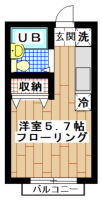 賃貸アパート　すずかけ台・つくし野　1R(間取り）