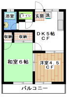賃貸アパート　すずかけ台・成瀬　2DK(間取り）