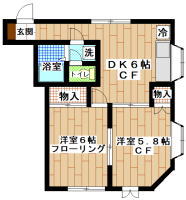 賃貸アパート　すずかけ台・南町田　2DK(間取り）