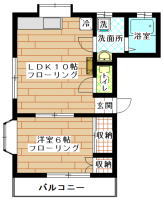 賃貸マンション　つくし野・長津田　1LDK(間取り）