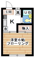 賃貸アパート　すずかけ台　1K(間取り）