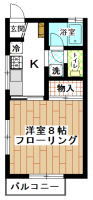 賃貸アパート　南町田・つきみ野　1K(間取り）