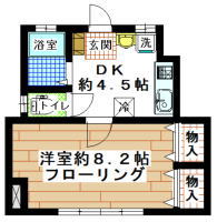 賃貸アパート　すずかけ台　1DK(間取り）