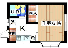 賃貸アパート　すずかけ台　1K(間取り）