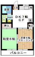 賃貸アパート　すずかけ台　2DK(間取り）