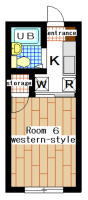 apartment suzukakedai 1K(floor plan)