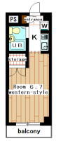 apartment suzukakedai 1K(floor plan)