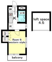 apartment suzukakedai 1K(floor plan)
