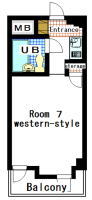 apartment suzukakedai 1R(floor plan)