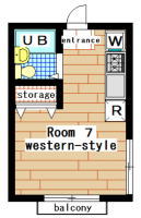 apartment suzukakedai 1R(floor plan)