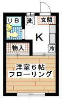 賃貸アパート　すずかけ台 1K(間取り）