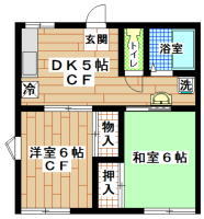 賃貸アパート　つくし野・成瀬 2DK(間取り）