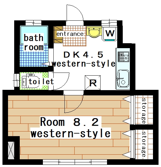 Rental apartment suzukakedai 1DK(Floor Plan)
