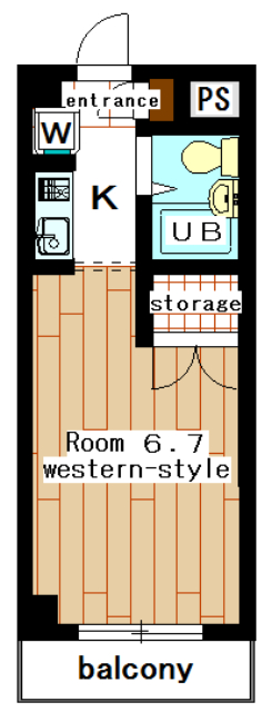 Rental apartment suzukakedai 1K(Floor Plan)