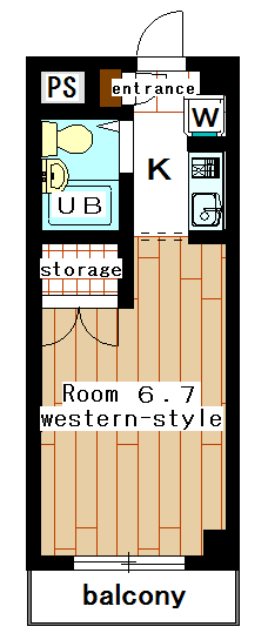 Rental apartment suzukakedai 1K(Floor Plan)