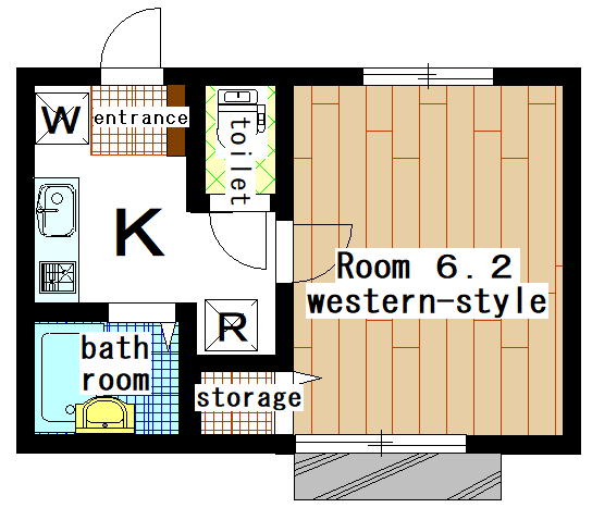 Rental apartment suzukakedai 1K(Floor Plan)