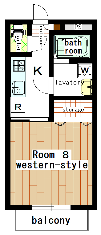 Rental apartment suzukakedai 1K(Floor Plan)