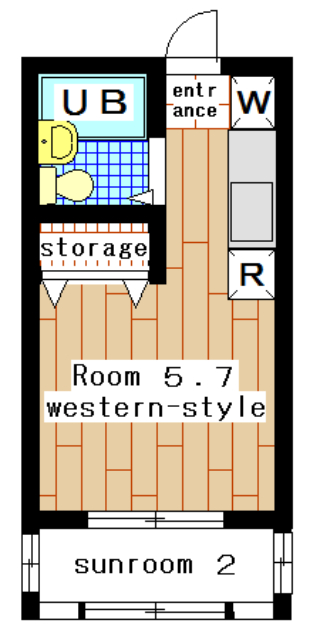 ental apartment suzukakedai 1R(Floor Plan)