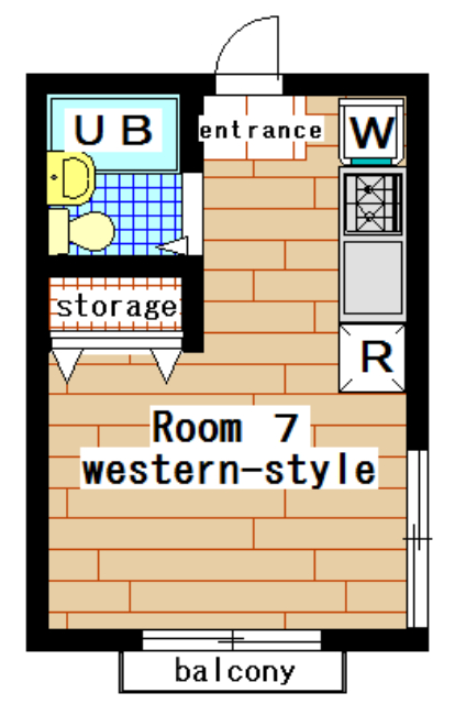 ental apartment suzukakedai 1R(Floor Plan)