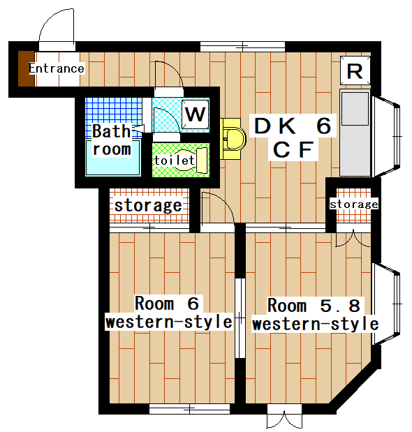 Rental apartment suzukakedai 2DK(Floor Plan)