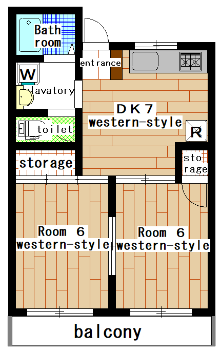 Rental apartment suzukakedai 2DK(Floor Plan)